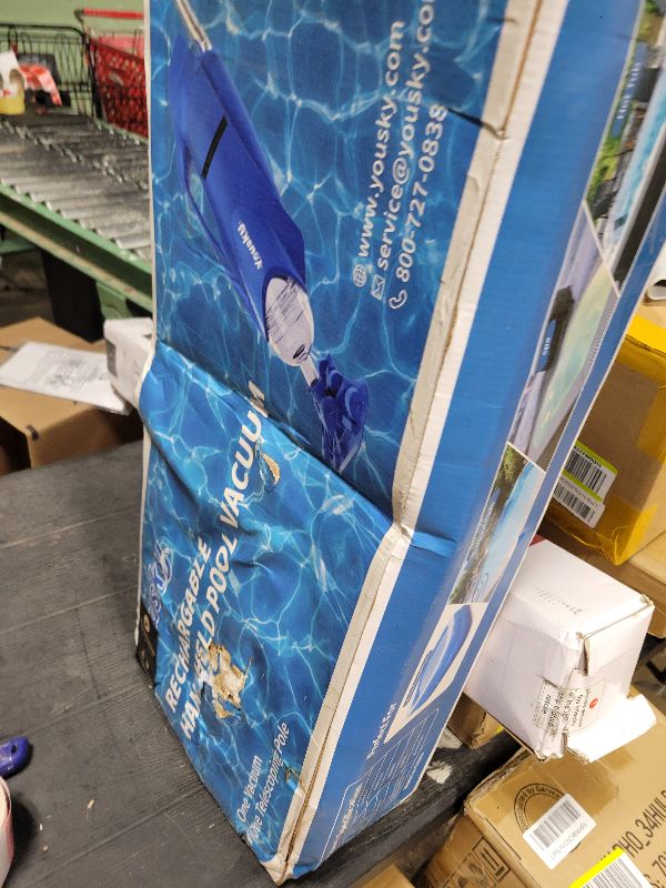 Photo 1 of 2025 Upgraded Handheld Pool Vacuum Cleaner for Above Ground & Inground Pools - Cordless Pool Cleaner w/18.5GPM Suction, Telescoping Pole(20-69in), 2 Brush Heads - Ideal for Spas & Hot Tubs