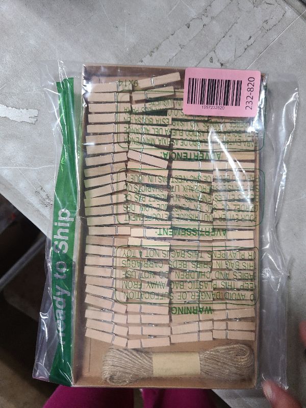 Photo 1 of 1.35 Inch Mini ClothesPins for Photo?100 Pcs? with 32 Feet Jute Twine?Mini Clothes Pins for Crafts,Wooden Small Clothes Pins for Pictures,Tiny Decorative Clothespins for Baby Shower(Natural Color)