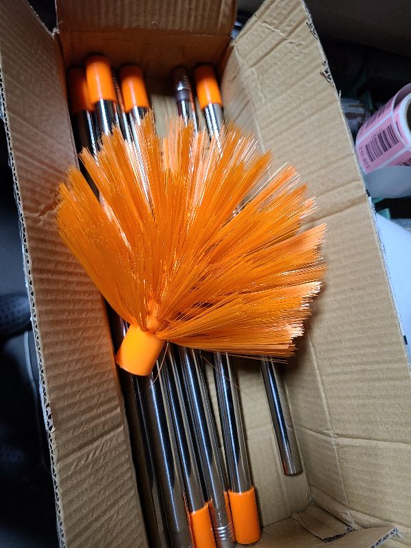 Photo 1 of 20 Feet High Reach Duster Kit with 2-14 ft Extension Pole, Cobweb & Corner Brush Cleaning Duster Kit for Cleaning, Microfiber Feather Duster Cleaner with Washable Head for Ceiling Fan, Furniture, Home