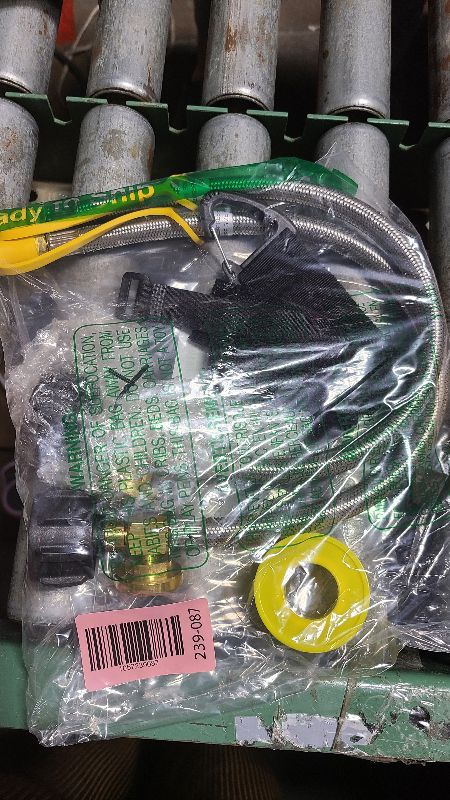 Photo 1 of 2 Packs RV Propane Hoses with Gauge, 18 Inch Stainless Steel Braided Camper Tank Hose,Rv lp Gas Hoses Connector for Standard Two-Stage Regulator, 40Lb 250PSI, 1/4" NPT /QCC1 Fittings