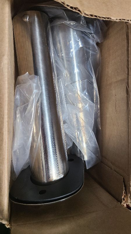 Photo 1 of 2Pcs Boat Stainless Steel Fishing Rod Holder,Hoffen Flush Mount Rod Holder ,15 Degree Rod Racks with PVC Cap,Inner Tube and Gasket for Marine Yacht Boat