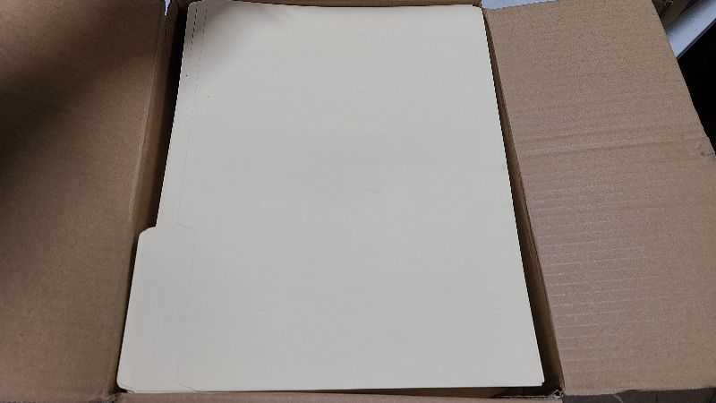 Photo 1 of 200 Blue Summit Supplies Manilla Folders - Letter Size File Folders with 1/3 Cut Top Tabs, Assorted Positions, Durable 11pt Manila Paper for Office Organization