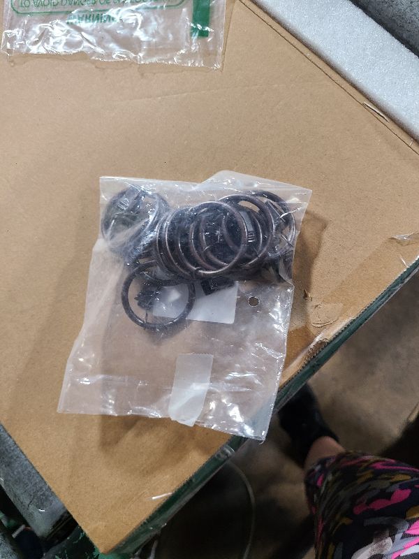 Photo 1 of 14 Pack Curtain Rings with Clips, Window Clip Rings Black Curtain Hooks Hangers Clip Rings for Hanging Drapery Drapes Bows, Small 1.26 Inch in Diameter, Fits up to 1" Rod