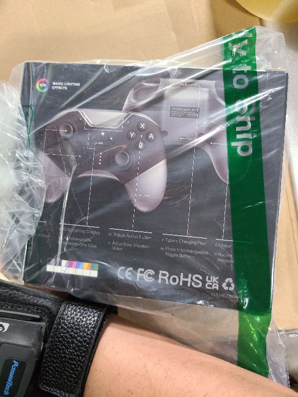 Photo 1 of 
G JGOO Bluetooth Controller for Switch/PC/iPhone/Android/Apple Arcade MFi Gaming/TV/Steam with New Lock Joystick Speed Feature/6-Axis Gyroscope/Dual Motors (Black)
