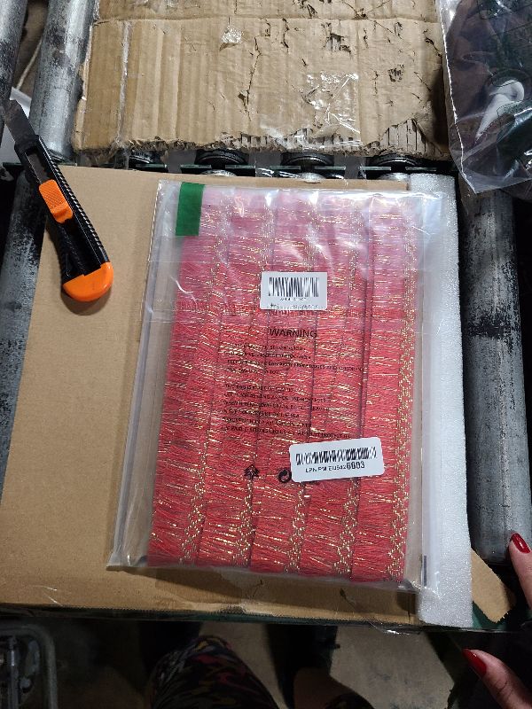 Photo 1 of 11 Yards of 30mm (1.18 Inches) Red/Gold Fringe Tassel Trim. Boho - Style Fringe Trim, Sewing Fringe for Curtains, Carpets, and for Creating Other handicrafts(Red/Gold)