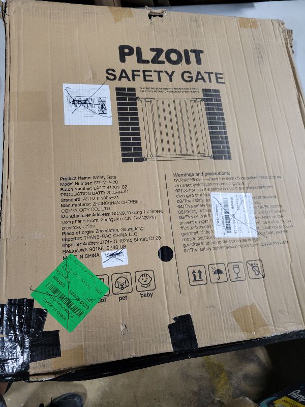 Photo 1 of 29.5-46" Extra Wide Baby Gate for Stairs, Dog Gate for Doorways, Walk Thru Auto Close Metal Pet Gate for The House, Stairs and Doorways Child Gate Pressure Mounted Safety Gate Indoor - Black