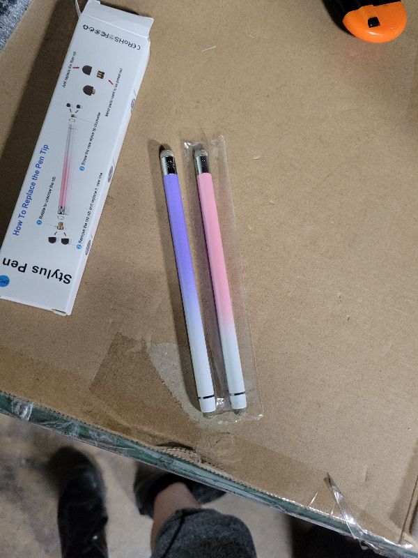 Photo 1 of 2PCS Stylus Pens for Touch Screens,Stylus Pen for iPhone/iPad/Tablet Android/Microsoft Surface,Compatible with All Touch Screens(White Pink/White Purple)