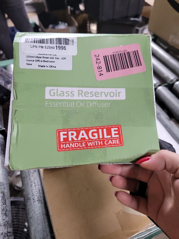 Photo 1 of 200ml Glass Reservoir Essential Oil Diffuser with Glass Dome Ultrasonic Aromatherapy Diffuser with Four Timer Colorful Light Auto-Off for Gift Home Office Bedroom