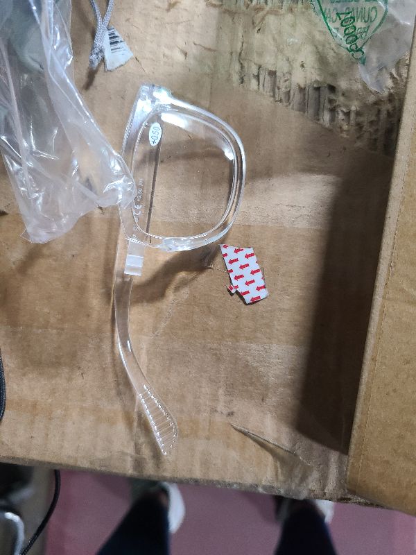 Photo 1 of (Must Buy Both Eye) Metalless Reading Glasses Different Strength Each Eye Transparent-Left Eye+0.50