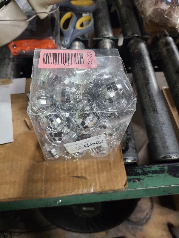 Photo 1 of 28 Pcs Disco Balls Ornaments, Mirror Disco Ball, Silver Ball with Hanging Rope for Holiday Birthday Wedding Dance Music Party Decorations, Assorted Sizes