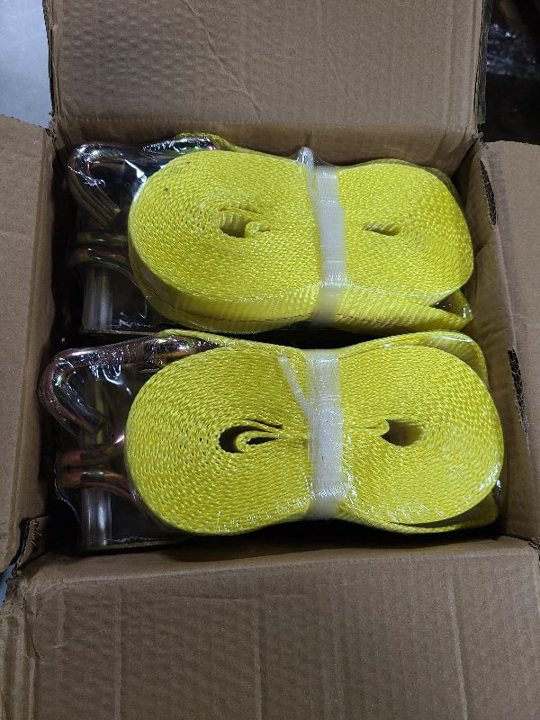 Photo 1 of 4 Pack 2" x27' Ratchet Strap Tie Down 10000lbs J Hook,Heavy Duty Tie-Down Ratcheting Cargo Truck Straps Wire Hook Ends, J-Hook Ratchet Strap TieDowns KJE