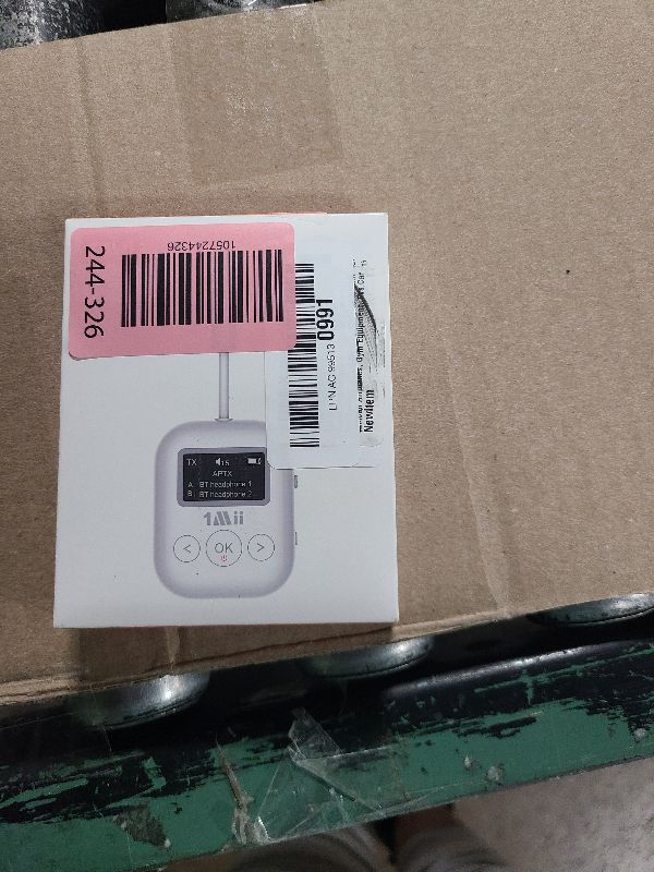 Photo 1 of 1Mii SafeFly Min+ Bluetooth Transmitter and Receiver,Bluetooth Adapter for Airplane, Supports to 2 AirPods/Headphones,Use with Any 3.5mm Jack on Airplanes, Gym, TVs, Car, Home, Boat(White)