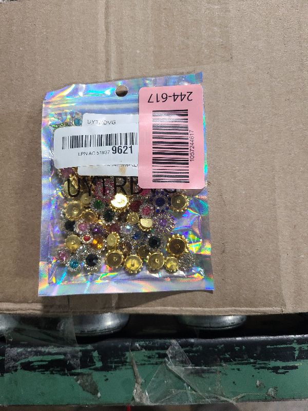 Photo 1 of 100pcs Sew on Rhinestones Crystals Glass Gems Metal Claw Mixed 8mm 10mm 12mm 14mm Sunflower Garments for Sewing Headband Jewelry Crafts Clothes Shoes Belt Accessories (00 Mixed Color)
