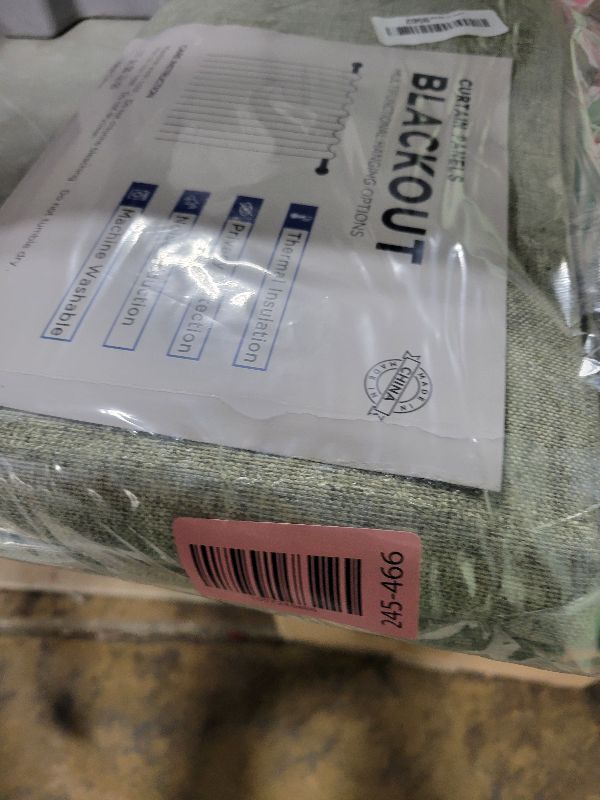 Photo 1 of 100% Blackout Shield Linen Blackout Curtains for Bedroom 84 Inches Long, Back Tab/Rod Pocket Living Room Drapes, Thermal Insulated Blackout Curtains 2 Panels Set, 50" W x 84" L, Light Sage