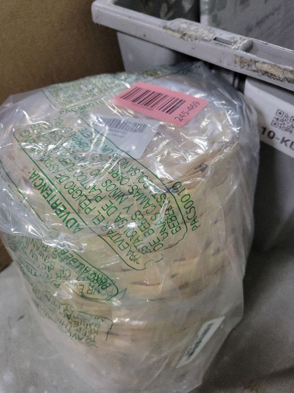 Photo 1 of 10 Pack Round Gift Baskets, 8 Inch Bamboo Woven Bread Basket Wooden Food Serving Boxes Handmade Storage Bin for Fruits Vegetables Snacks Kitchen Restaurant Thanksgiving Christmas