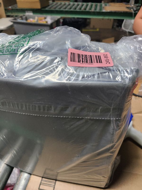 Photo 1 of Weysat 4 Cube Stackable Linen Closet Organizers and Storage Foldable Closet Drawer Organizer Bins Fabric Under Dorm Bed Storage Container for Clothes Toys Dorm Bedroom Living Room Nursery Shelf(Gray)