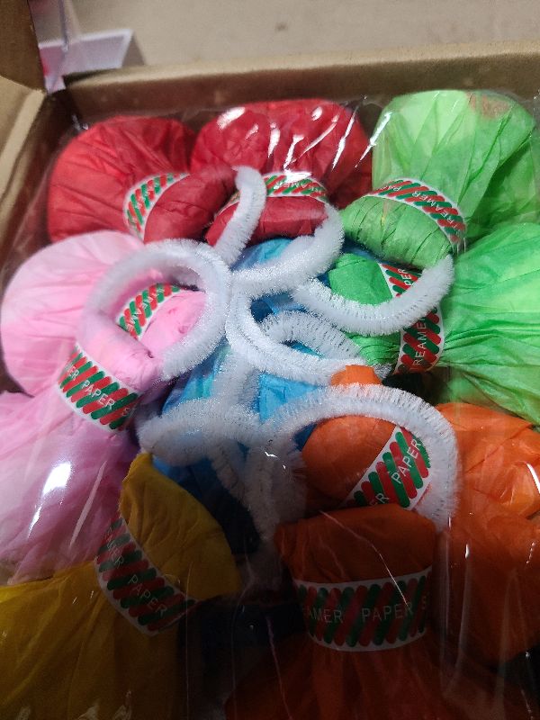 Photo 1 of 24Pack Hand Thrown Streamer Poppers Colorful, Confetti Streamers No Mess Party Poppers, Streamers for Weddings Birthdays Events, Quiet Easy Cleanup (Colorful, 24Pack)