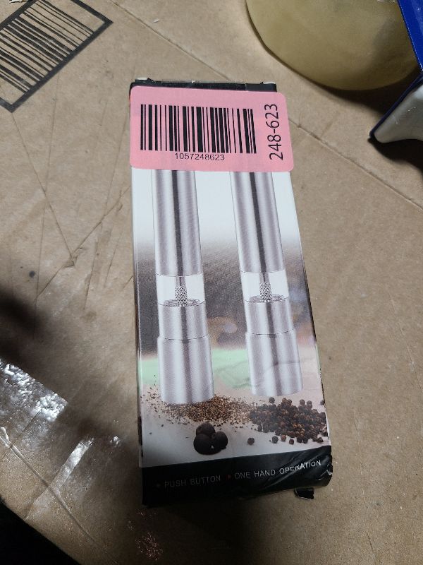 Photo 1 of [2 Pieces] Premium Stainless Steel Salt Grinder and Pepper Mill Set for Pepper Sea Salt Himalayan Salt and Spices with Thumb Button for One Hand Operation