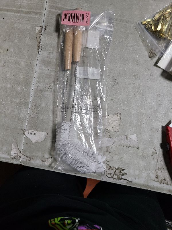 Photo 1 of 2 Pieces Nylon Carboy Cleaning Brush 13 Inch Long Gallon Jug Brush with Wood Handle Milk Bottle Cleaning Kit for 1 Gallon Glass Corny Kegs Wine Making Home Brewing