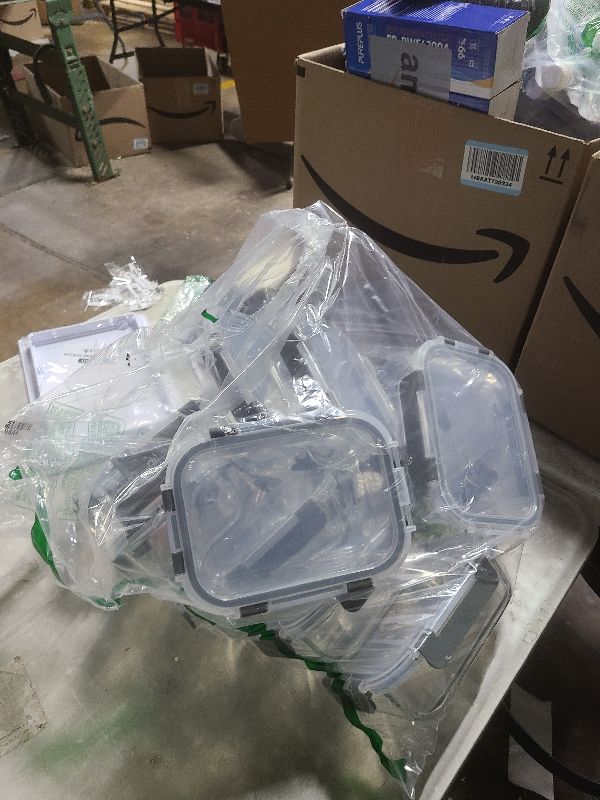 Photo 1 of 24-Piece Small Glass Food Storage Containers with Lids Airtight, 1.5 Cup Meal Prep Containers Set, Microwave&Dishwasher Safe, Leak-Proof, BPA-Free, Grey