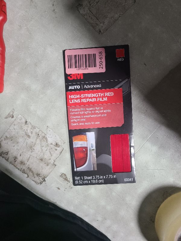 Photo 1 of 3M Auto High Strength Red Lens Repair Film, 03341, 3.75 in x 7.75 in