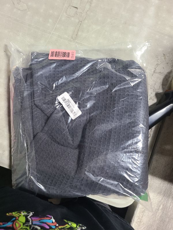 Photo 1 of 100% Cotton Blankets Throw Size for Bed - Waffle Weave Blankets for Summer, Lightweight and Breathable Soft Woven Blanket for Spring (Dark Grey, Throw (50" x 60")