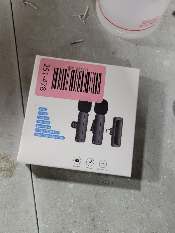 Photo 1 of 2 Pack Wireless Mini Lavalier Lapel Microphone for iPhone 15,16,Android Phone - 65ft Cordless Clip on Dual Mics with Noise Reduction 6H Working Time for Video Recording Vlogging, YouTube, Interview