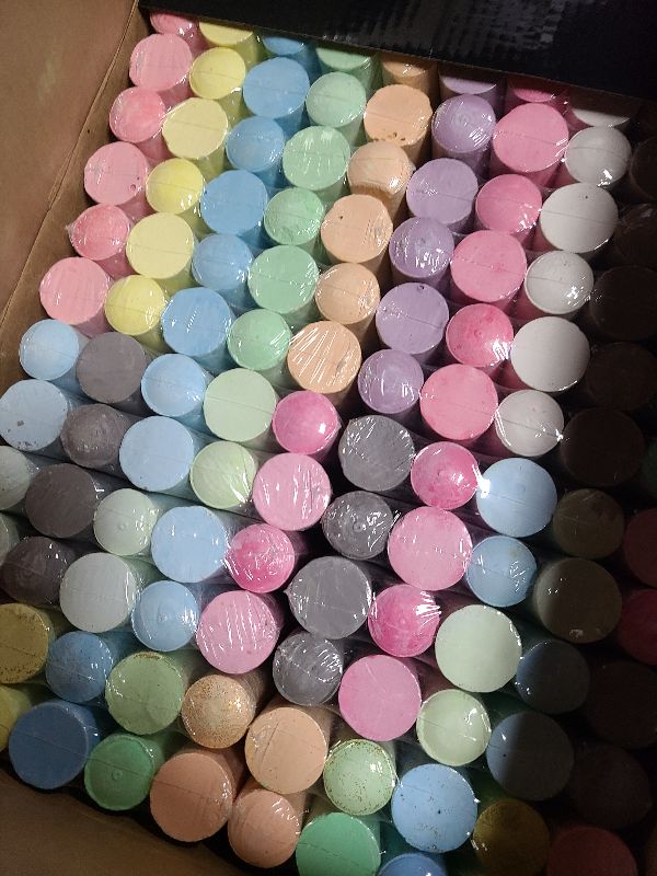 Photo 1 of 160 PCS Sidewalk Chalk for Kids - 14 Colors, 10 Glitter, 10 Neon Non-Toxic Washable Jumbo Chalks - Bulk Set of Outdoor Paint for Kids and Toddlers - Chalkboard Toys - Big Bucket Chalk for Party