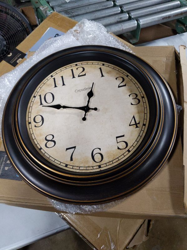 Photo 1 of 18 Inch Vintage Large Wall Clock for Living Room Decor,Battery Operated Silent Non-Ticking Retro Classic Clocks for Kitchen Fireplace Home Office,House Warming Gifts,Bronze