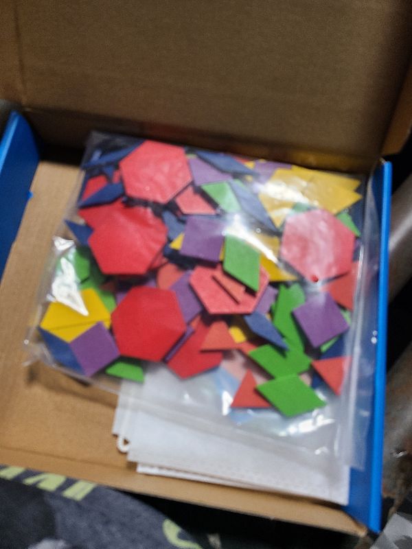 Photo 1 of 155 PCS Wooden Pattern Blocks Set, 24 Double-Sided Design Cards(48 Patterns) Geometric Shape Puzzle Fun Tangram Montessori Learning Toys for Kids Ages 4-8 (A Storage Bag & A Gift Box)