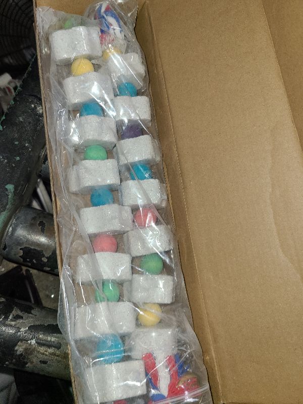 Photo 1 of 2 Pack Large Bird Chewing Toy, Parrot Beak Grinding Calcium Stone with Bells, Bird Cage Accessories, Cage Toys for Cockatiel Parakeet Parrot Budgies Rat Hamster Chinchilla Rabbit Bunny African Grey