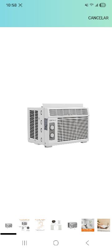 Photo 1 of  Basics 5000-BTU Small Window Air Conditioner, Up to 150 Sqf, Window AC Units with Cool and Fan Functions, Washable Filter, Adjustable Window Kit, Intuitive Mechanical Controls, White