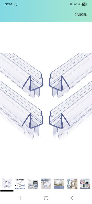 Photo 1 of -Pack Frameless Shower Door Bottom Seal for 3/8 Inch Thick Glass Doors – Stop Shower Leaks and Create a Water Barrier (3/8” x 39”) 2
