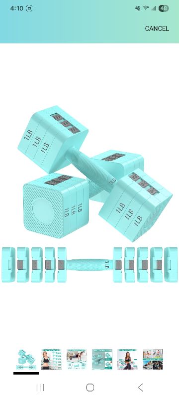 Photo 1 of 22LBS Adjustable Dumbbells Set, Hand Weights Sets with 5 Levels 3lb, 5lb, 7lb, 9lb, 11lb, Adjustable Weight Dumbbells for Women/Men Home Gym Full Body Workout