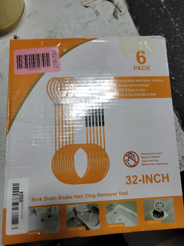 Photo 1 of 32 Inch Drain Snake, Anti-Break Metal Hair Removal Tool with Nylon Coating Sink Snake, Drain Cleaner Hair Catcher Remover for Shower, Bathroom Sink Tub(6 Pack)