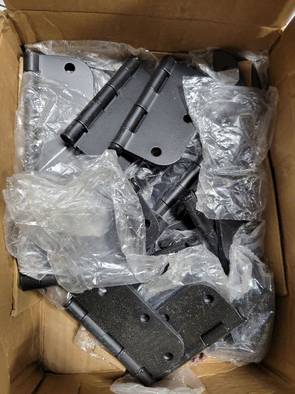 Photo 1 of 30 Pack Matte Black Interior Door Hinges Round 3.5" x 3.5 Inch 5/8"Radius Heavy-Duty Mat Hinge for Doors Standard Bedroom Work Office Door Hardware Removable Pin,Farm,Shed,Gate,Greenhouse Vent Window