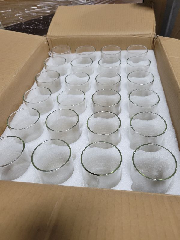 Photo 1 of 24 Pcs Hurricane Candle Holder Sleeve, H:14" D:2.5" Bottomless Glass Cylinder Candleholder Tall Clear Glass Cylinder Open Both Ends, Chimney Tube Cover, Open Ended Candle Shade