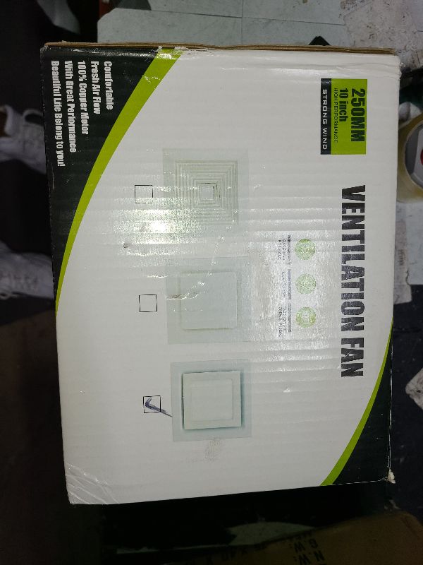 Photo 1 of  Bathroom Fan Exhaust Fan Ceiling Mount, 30W, 110V, 1.0 Sones, Square Quiet Ventilation, 4-in Duct Mounting Hole