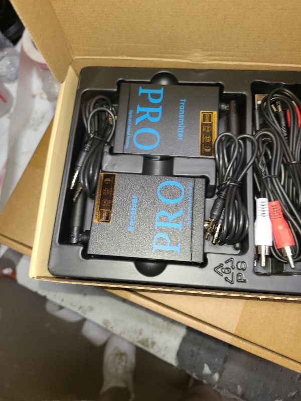 Photo 1 of 1Mii 2.4GHz Wireless Audio Transmitter and Receiver, HiFi Audio, 20ms Low Latency, 320ft Long Range Wireless Subwoofer Kit for Speaker/Stereo/Soundbar,Optical/Coaxial/3.5mm(RCA) Ports.