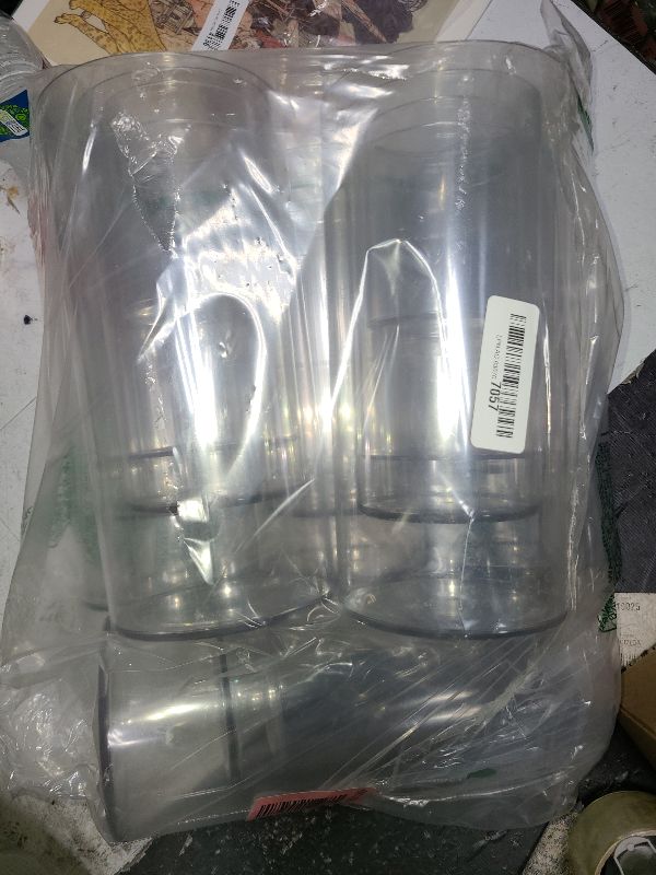 Photo 1 of 24 Pack Plastic Cylinder Vases, 4 6 8 10 Inch Tall Acrylic Cylinder Clear Flower Vase Set Bulk Glass Like Large Round Plastic Vases for Centerpiece Wedding Home Office