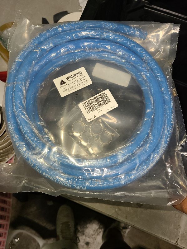 Photo 1 of 15FT Fuel Line Hose 4AN 1/4" 6mm High Pressure Hose 2.8Mpa 400PSI for Fuel Systems Engines Tube Hose Blue (Attached Hose Clamp)