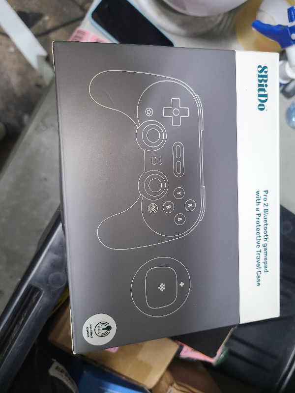 Photo 1 of 8Bitdo Pro 2 Wireless Bluetooth Controller with Travel Case, Hall Effect Joystick Update, Retro Gamepad for Switch/Switch 2, PC, Android, and Steam Deck & Apple (Gray Edition)