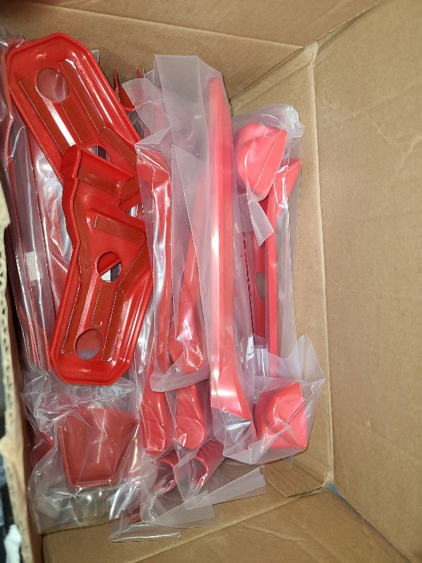Photo 1 of 26PCS Full Set Exterior Decoration Trim Kit for Jeep Wrangler JL JLU 2018-2023 Door Hinge Handle Engine Hood Hinge Hood Latch Wheel Eyebrow Side Air Outlet Rear Tailgate Window Hinge Cover (Red)