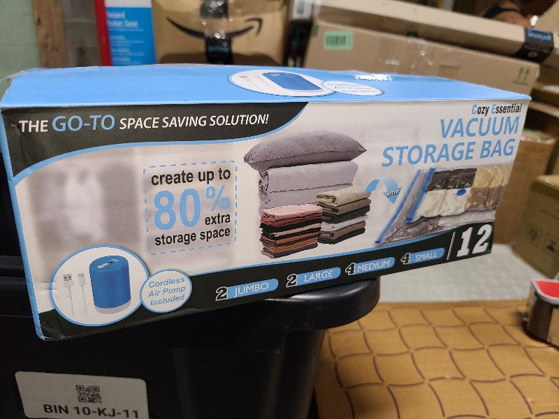 Photo 1 of 12 Pack Travel Vacuum Storage Bags with Portable Electric Pump, Vacuum Seal Space Saver Bags for Clothing, Vacuum Travel Bags for Luggage
