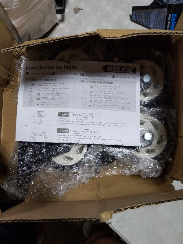 Photo 1 of 4 inch Swivel Caster Wheels with Safety Total Lock, 360 Degree Heavy Duty Plate Casters Max Load Capacity 1200lbs (Set of 4)