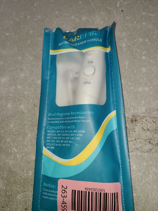 Photo 1 of Oral Hygiene Accessories Replacement Hose and Handle Parts Compatible with Waterpik' Water flosser WP-100 WP-300 WP-660 WP-900, Pack of 1 Handle Hose