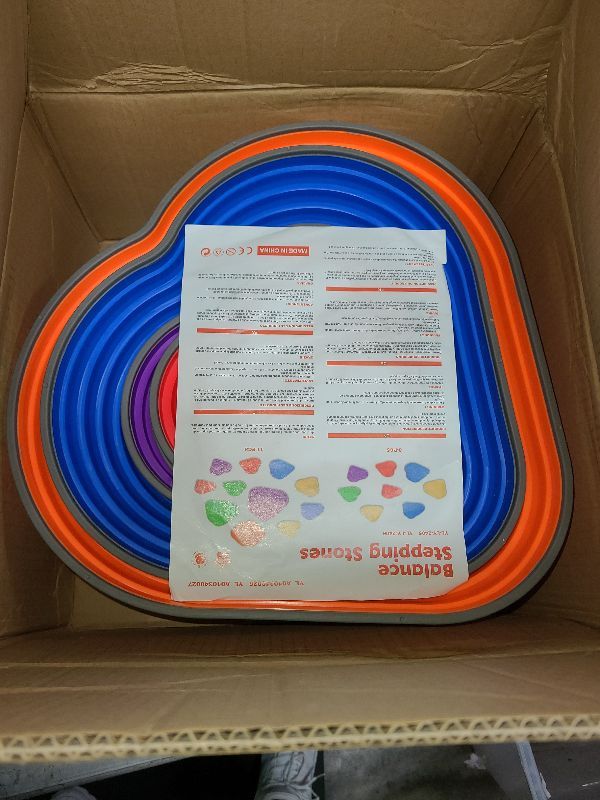 Photo 1 of 11PCS Balance Stepping Stones,Non-Slip Stepping Stone,Toddlers Sensory Play Equipment Toy,Durable Non-Slip Stones Promotes Balance Coordination & Strength for Kids Ages 3-8 (colorful)