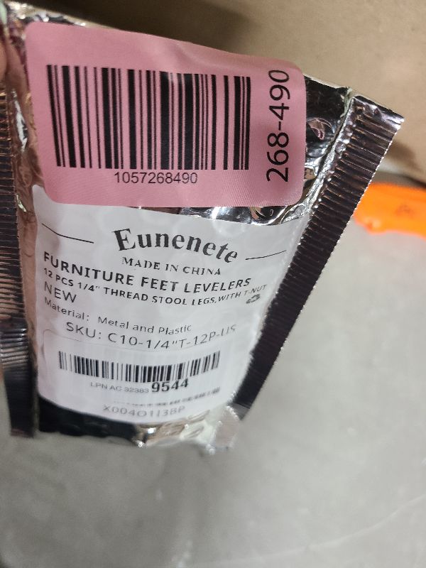 Photo 1 of 12 PCS 1/4" Thread Furniture Feet Levelers,Furniture Leveling Feet with T-Nuts,Suitable for Tables, cabinets, Chairs, Stool Legs