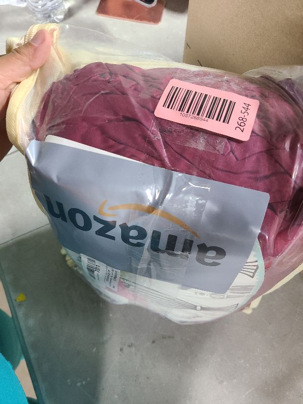 Photo 1 of 24x10FT Burgundy Backdrop Curtains for Wedding Parties, Wrinkle Free Polyester Photography Backdrop Drapes for Wedding Baby Shower Birthday Parties Stage Background Stand Decorations 4x10ft,6 Panels