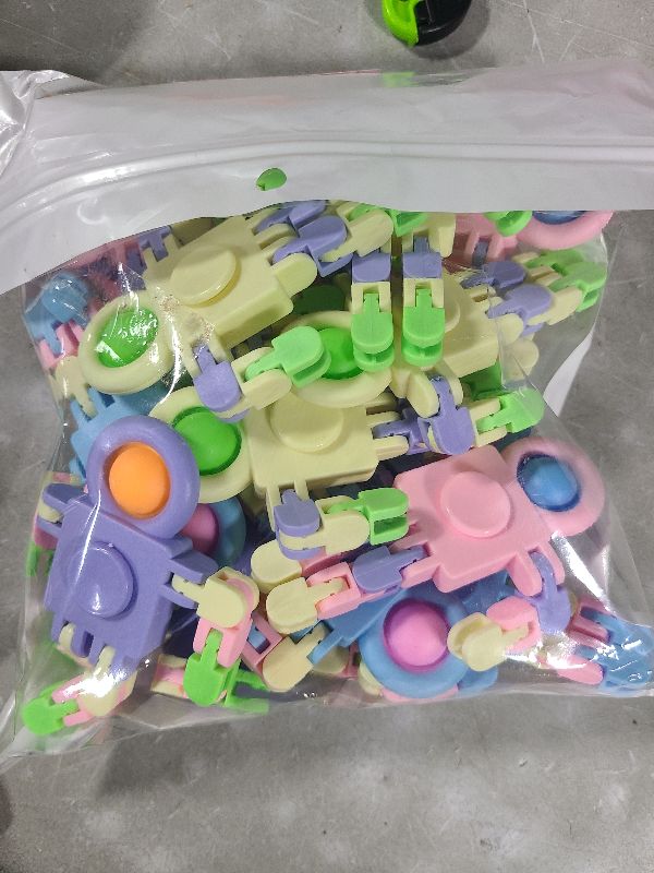 Photo 1 of 20 Pack Pop Fidget Spinners Party Favors,Sensory Fidget Toys Deformable Chain for Its Stress Relief,Pinata Goodie Bag Stuffers Birthday Valentines Day Gifts for Kids,Treasure Box Classroom Prizes